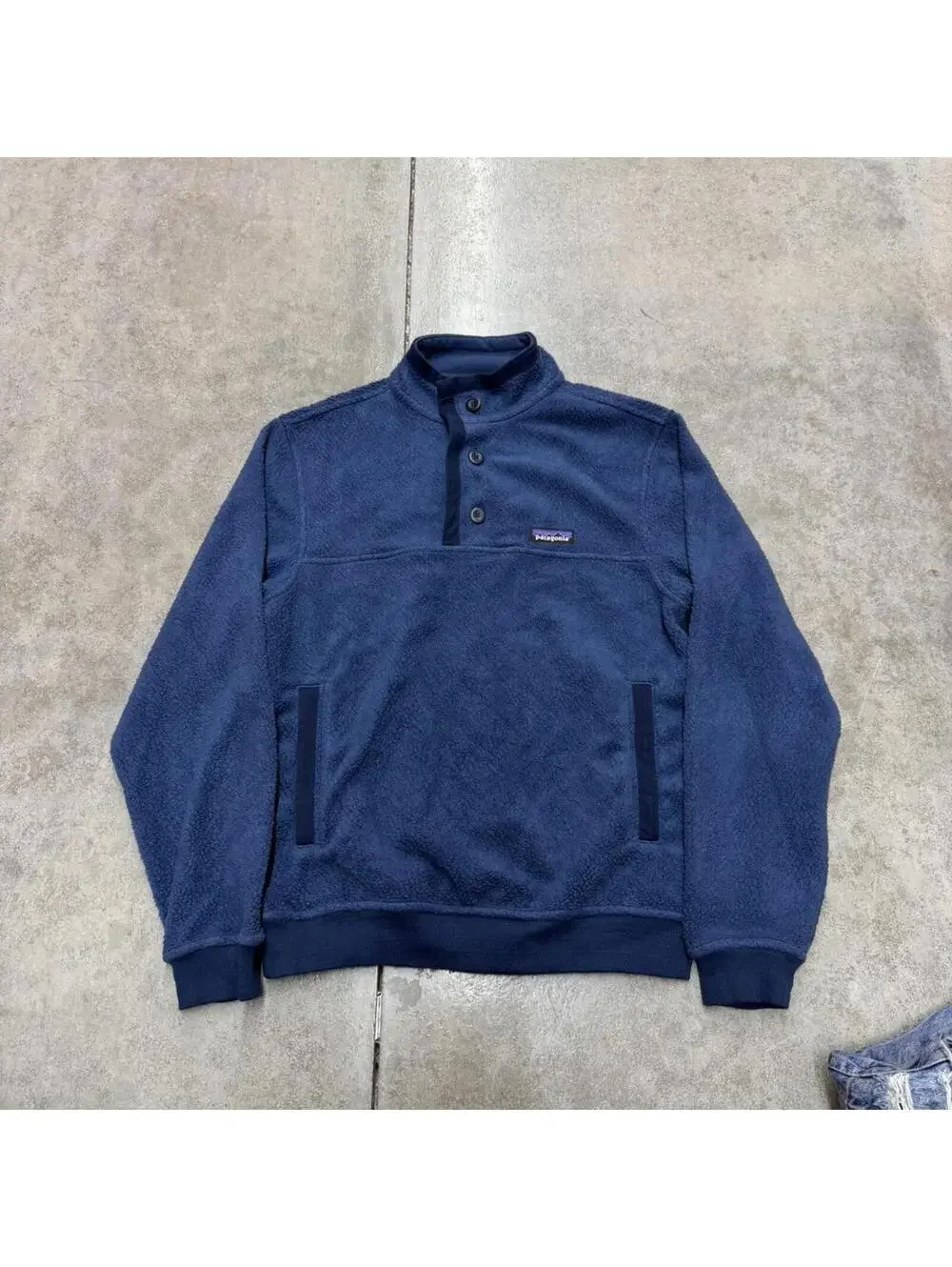 vintage patagonia shearling button pullover fleece jacket size small